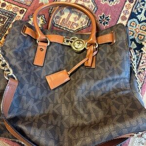 Michael Kors Brown and Tan Tote Bag